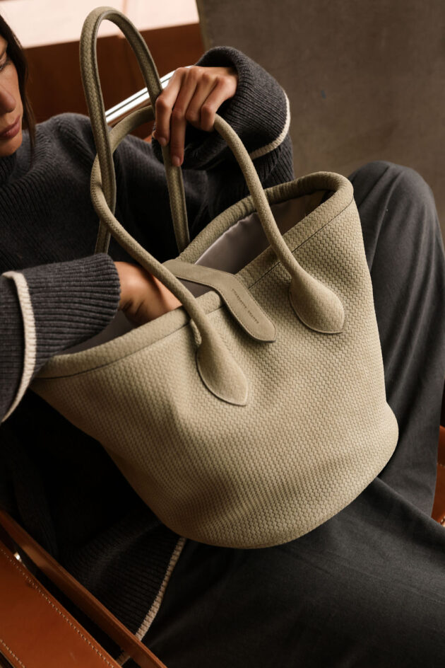 Le Grand Panier d'Isabelle Daim vert - Image 2