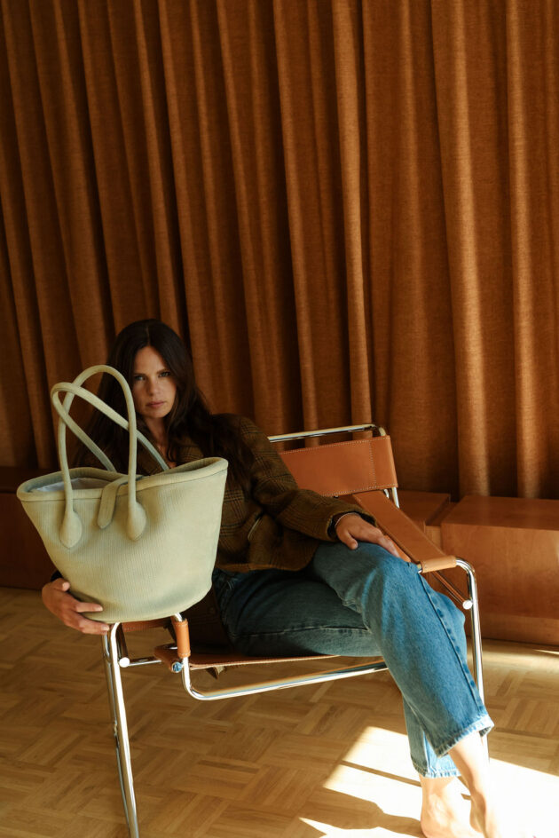 Le Grand Panier d'Isabelle Daim vert - Image 4