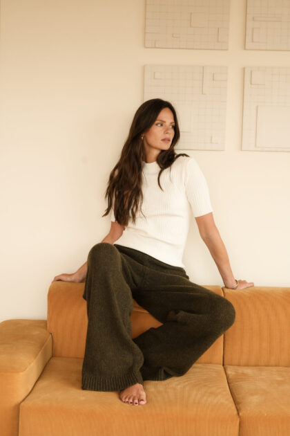 Le Pantalon en maille Kaki