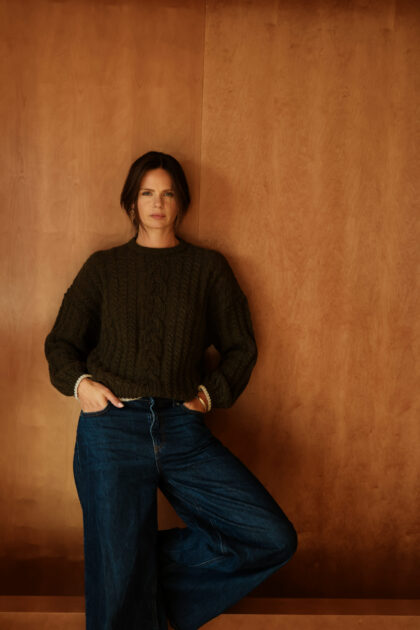 Le Pull col rond kaki