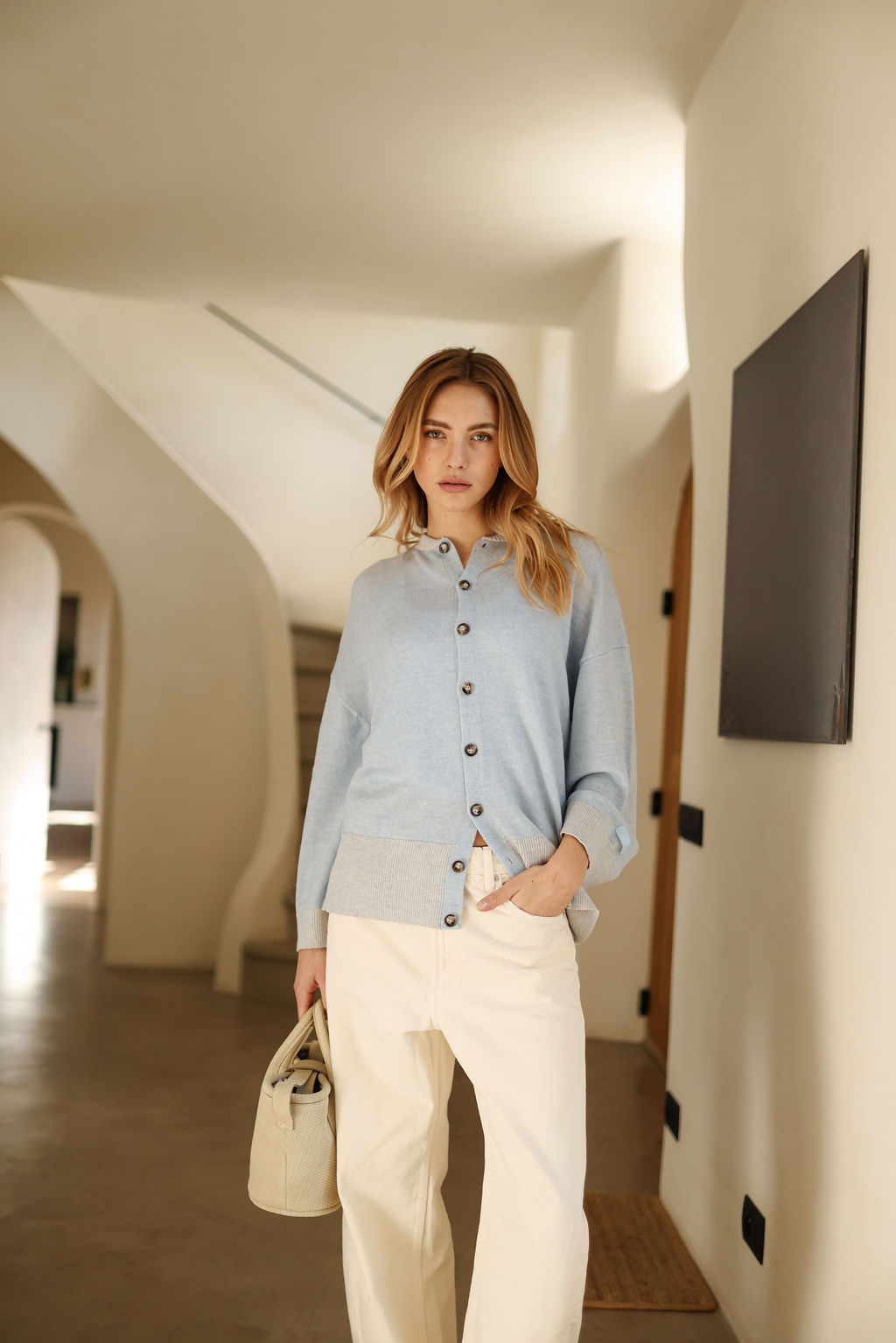 Le Cardigan Aurore bleu