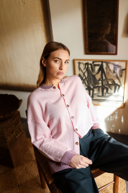 Le Cardigan Aurore rose